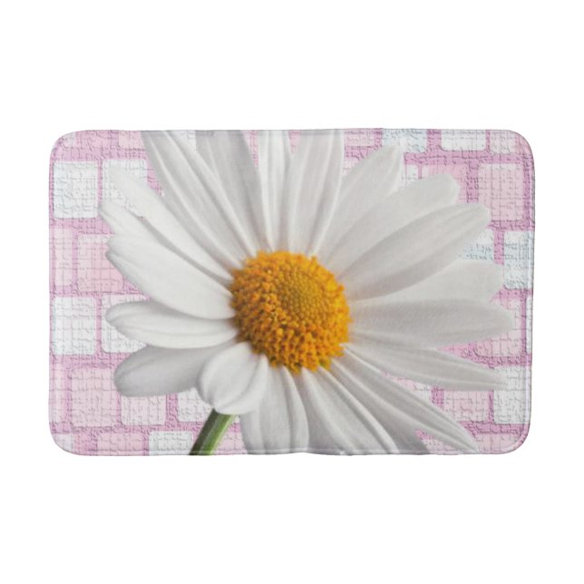White Daisy Bathroom Bath Mat Badrumsmatta (Framsidan)