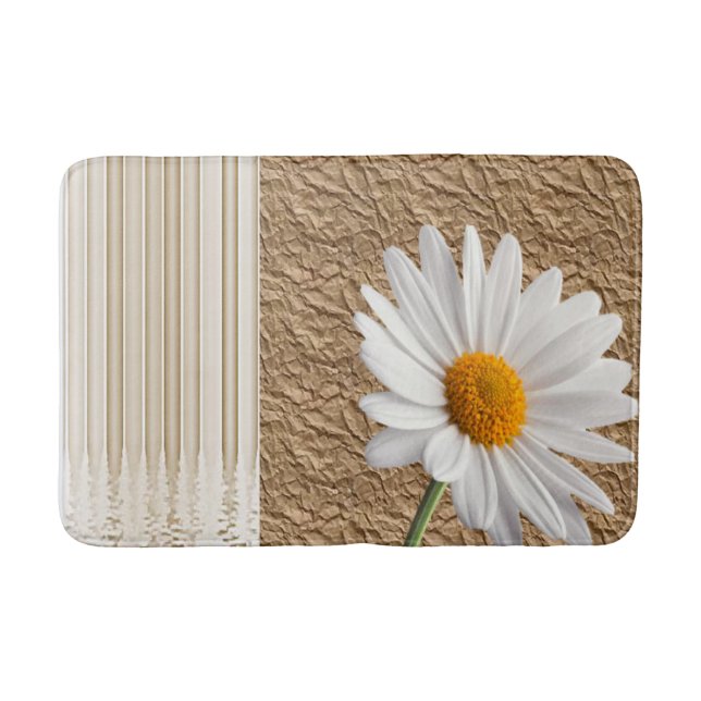 White Daisy Bathroom Bath Mat Badrumsmatta (Framsidan)