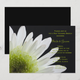 White Daisy Black Post Bröllop Brunch Inbjudningar