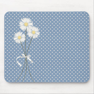 White Daisy Bouquet på Polka dots Musmatta