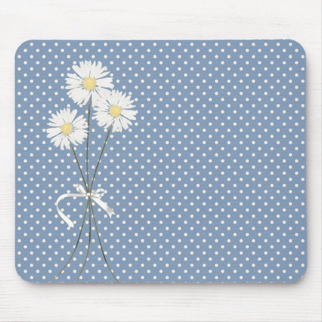 White Daisy Bouquet på Polka dots Musmatta (Framsidan)