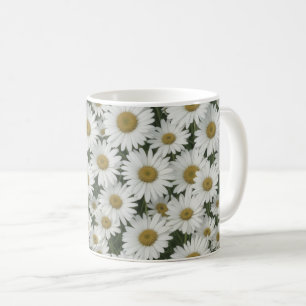 White Daisy Flowers Kaffemugg