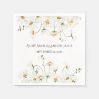 White Daisy Grey Customized Söt Napkins