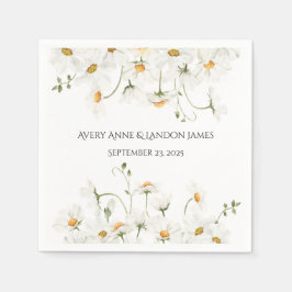 White Daisy Grey Customized Söt Napkins Pappersservett