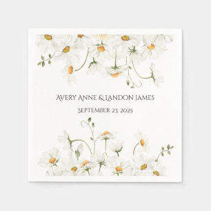 White Daisy Grey Customized Söt Napkins Pappersservett