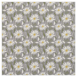 White Daisy Lavender Blommönster Tyg