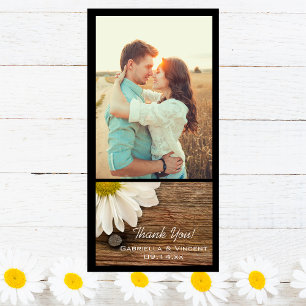 White Daisy och Barn Wood Land Tack Kort