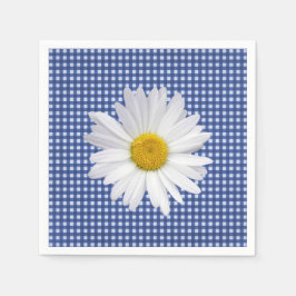 White Daisy on Gingham Pappersservett