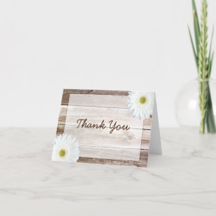 White Daisy Rustic Barn Wood Tack Kort