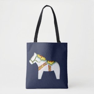 White Dala Horse bag Tygkasse
