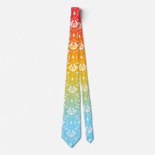 White Damask Colorful Ombre Slips