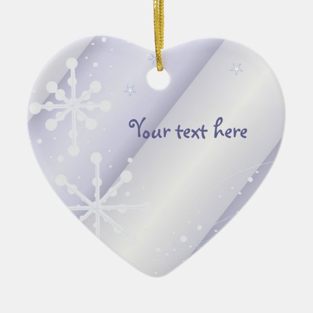 White Dancing Snöflingor Julgransprydnad Keramik (Framsidan)