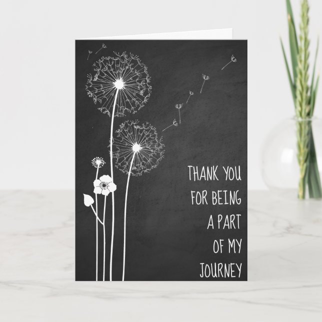 White Dandelion Bouquet Tack Kort (Framsida)