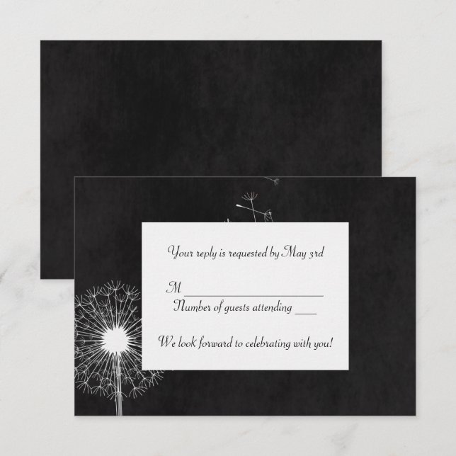 White Dandelion OSA Inbjudningar (Fram/baksida)