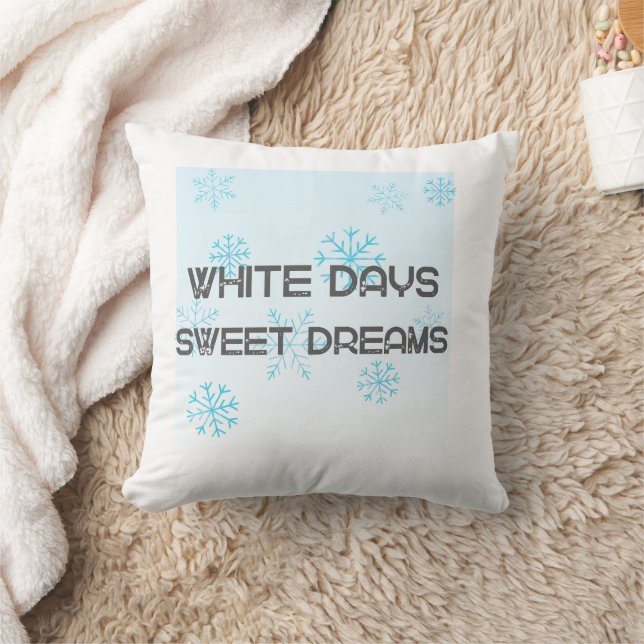 White Days Sweet Dreams Cozy Winter Blanket | Snow Kudde (Filt)