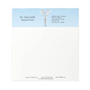 White Dental Spegel Caduceus Toothbrush Medical Anteckningsblock