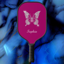 White Diamond Butterfly, Script Namn, Deep Fuchsia