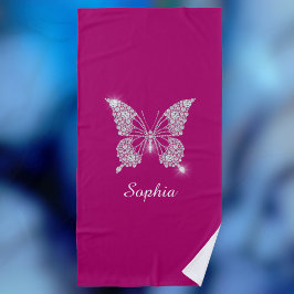 White Diamond Butterfly, Script Namn, Deep Fuchsia