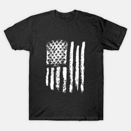 White Distress American Flagga T Shirt