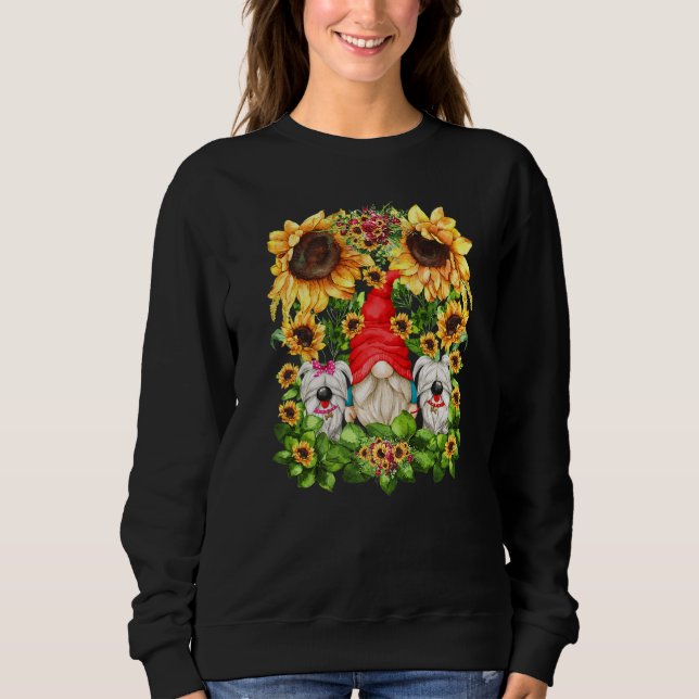 White Dog Graphic For Yorkie Mom And Dad Sunflower T Shirt (Framsida)