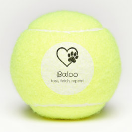 White Dog Name Tennis Ball 'toss, fetch, repeat'