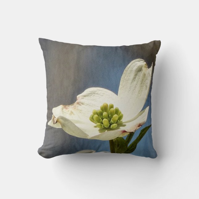 White Dogwood Bloom Kudde (Framsida)