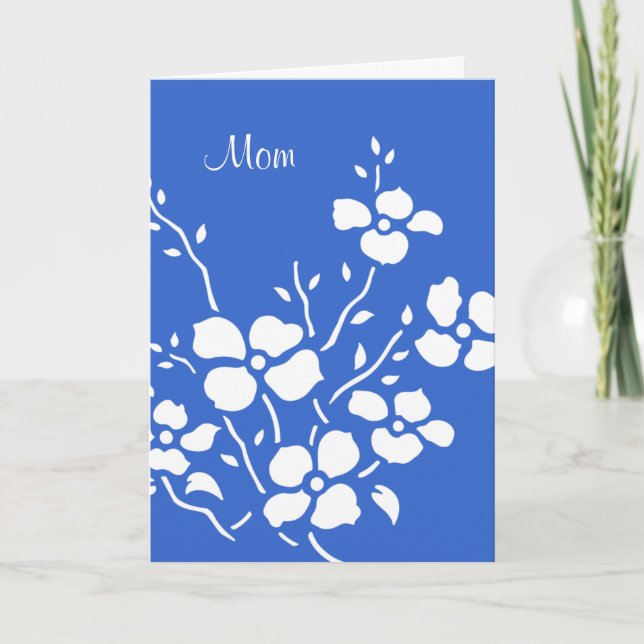 White Dogwood Mors dag Card Kort (Framsida)