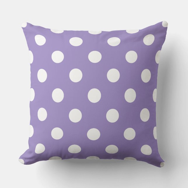 White Dots Lila Mönster Graphic Kudde (Framsida)