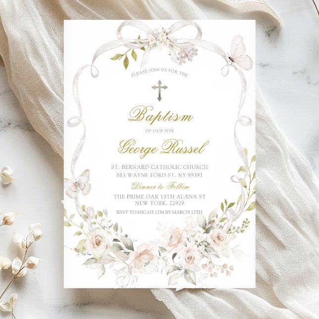 White Dove Baptism Invitation Inbjudningar (Skapare uppladdad)