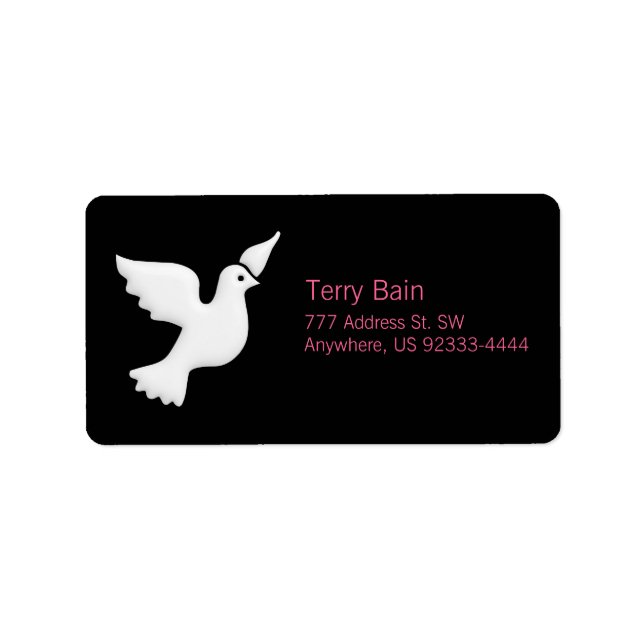 White Dove Belight Adressetikett (Framsidan)