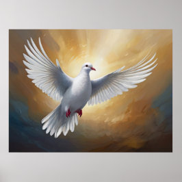 White Dove Flies Poster