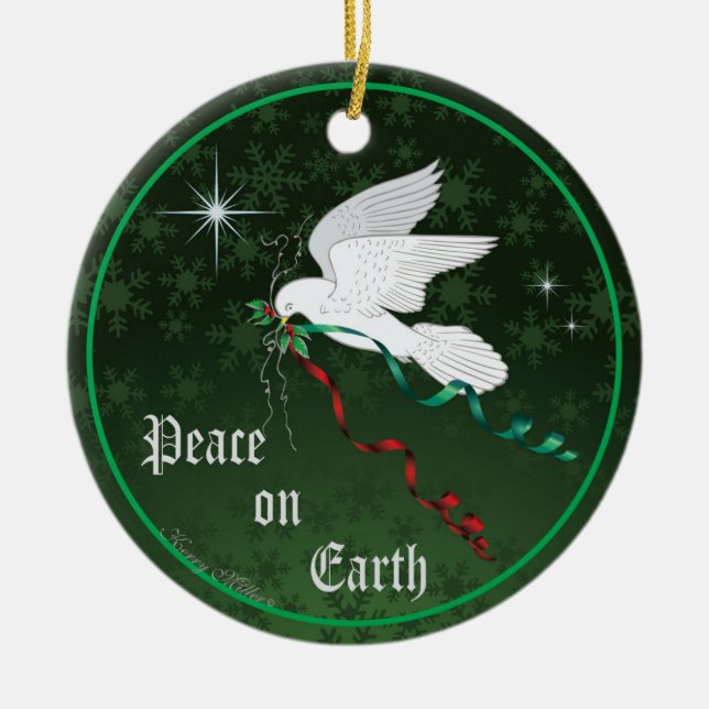 White Dove Julgransprydnad Keramik (Framsidan)