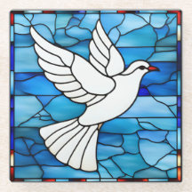 White Dove on Stained Glass