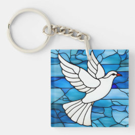 White Dove on Stained Glass