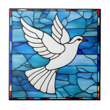 White Dove on Stained Glass