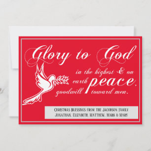 White Dove Peace on Earth Luke 214 julverse Julkort