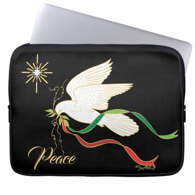 White Dove Spreading Peace Laptop Fodral (Framsidan)