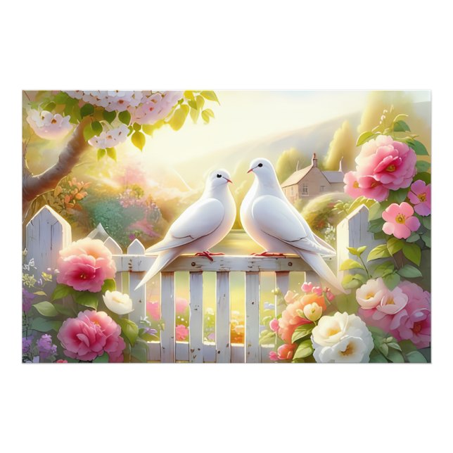 White Doves Cottage Garden Fototryck (Framsidan)