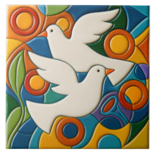 White Doves-platta Kakelplatta