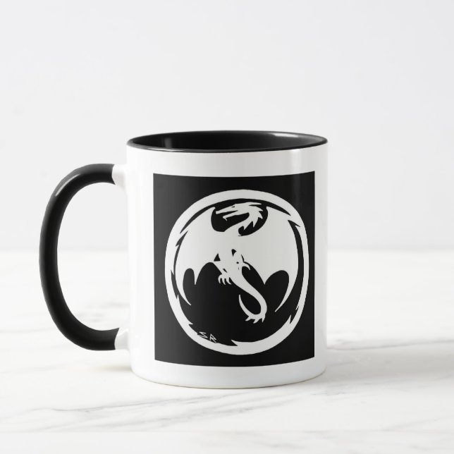 White Dragon black combo mug Mugg (Vänster)