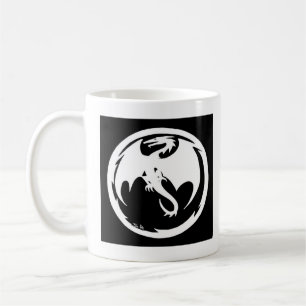 White Dragon Black mugg