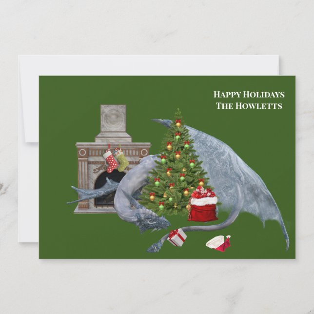 White Dragon Julgran Julkort (Framsida)