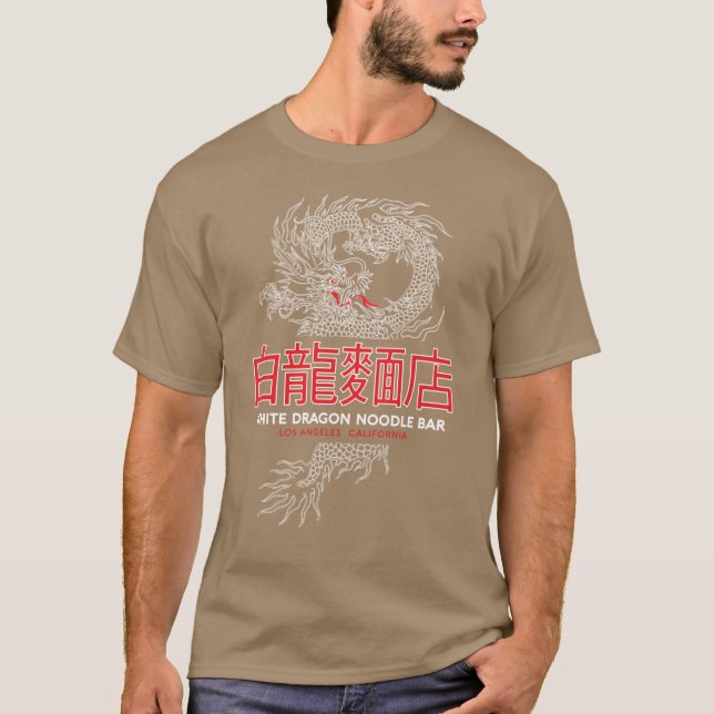 White Dragon Noodle Bar rolig T Shirt (Framsida)