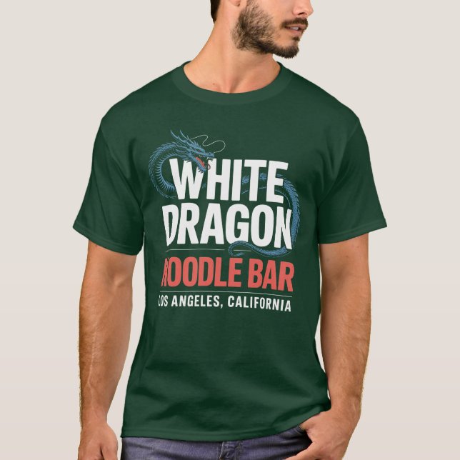 White Dragon Noodle Pub T Shirt (Framsida)