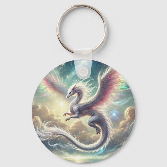White Dragon Nyckelring (Framsida)