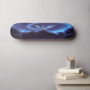 White Dragon On Mountain Skateboard Bräda 20,5 Cm