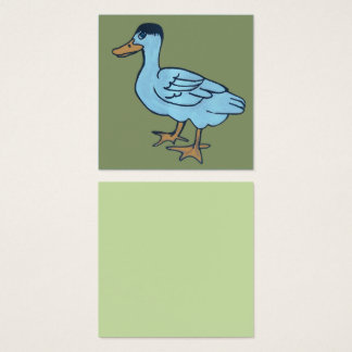White duck with black head fyrkantigt visitkort