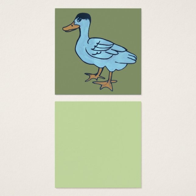White duck with black head fyrkantigt visitkort (Framsida & baksida)
