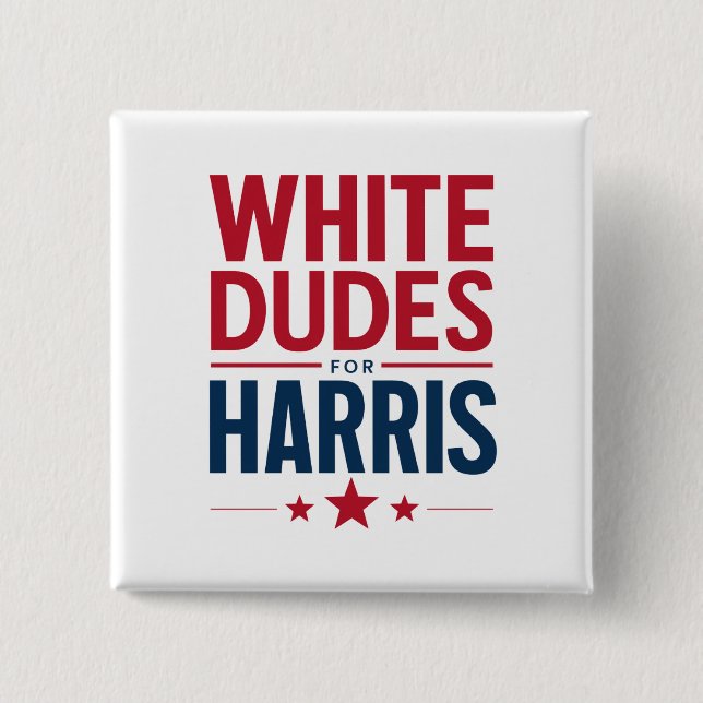 White Dudes For Harris Election Kamala Harris 2024 Knapp (Framsida)