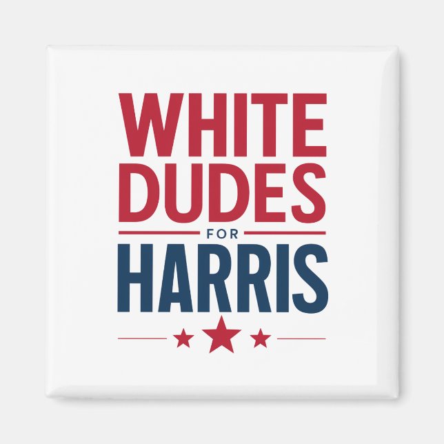 White Dudes For Harris Election Kamala Harris 2024 Magnet (Framsidan)
